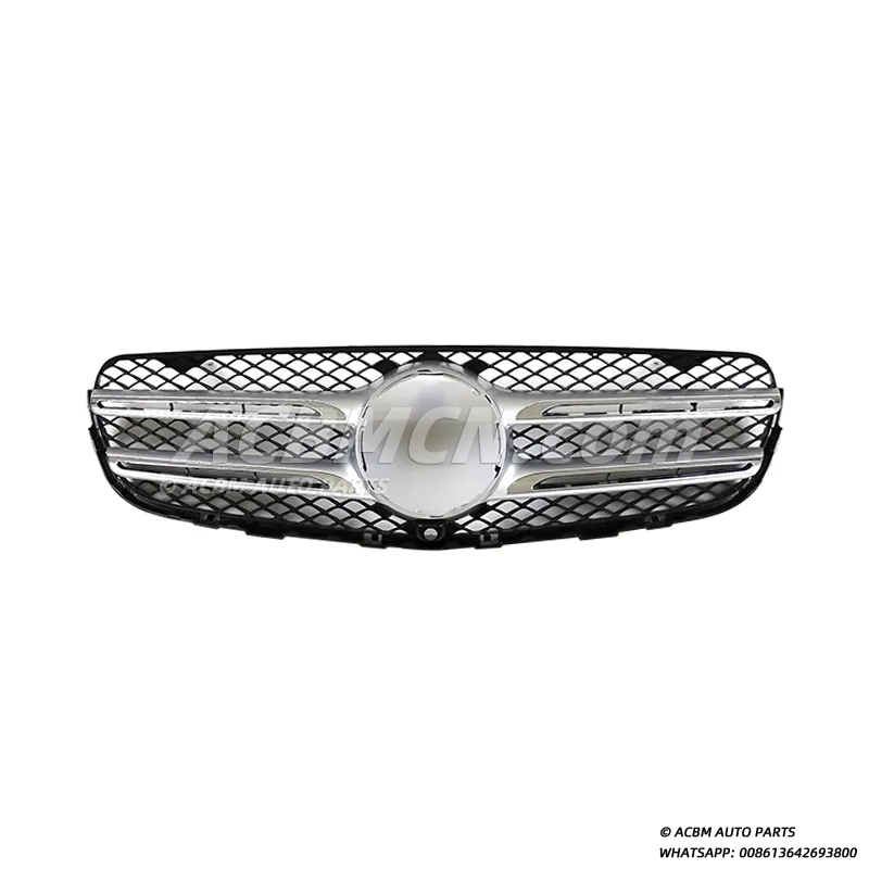 A2538882000 Передняя решетка радиатора для Mercedes-Benz 253 GLC F-CELL/GLC200L/GLC220d 4MATIC/GLC350e 4MATIC 2014-2018 – Сборка запасной решетки OEM, Глянцевый черный АБС-пластик прямого кроя